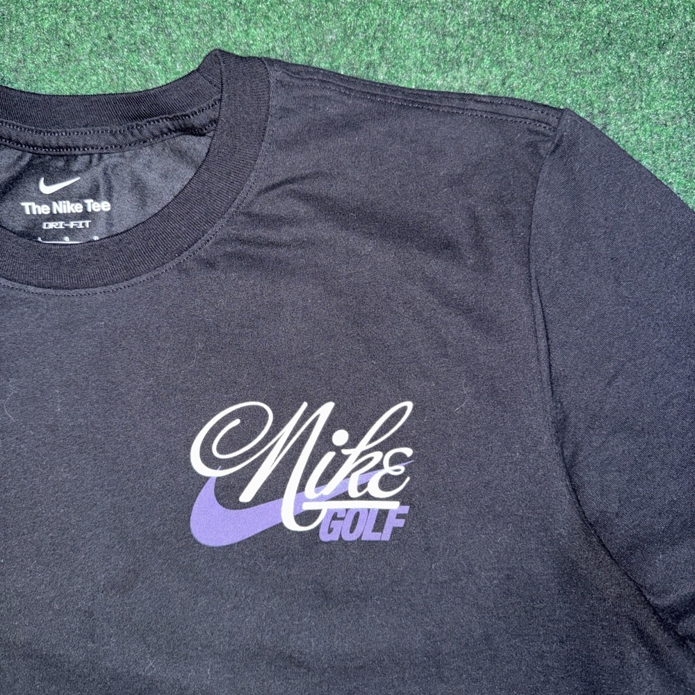 Nike Gold Dri Fit Athletic Black Graphic Shirt Size Large W34